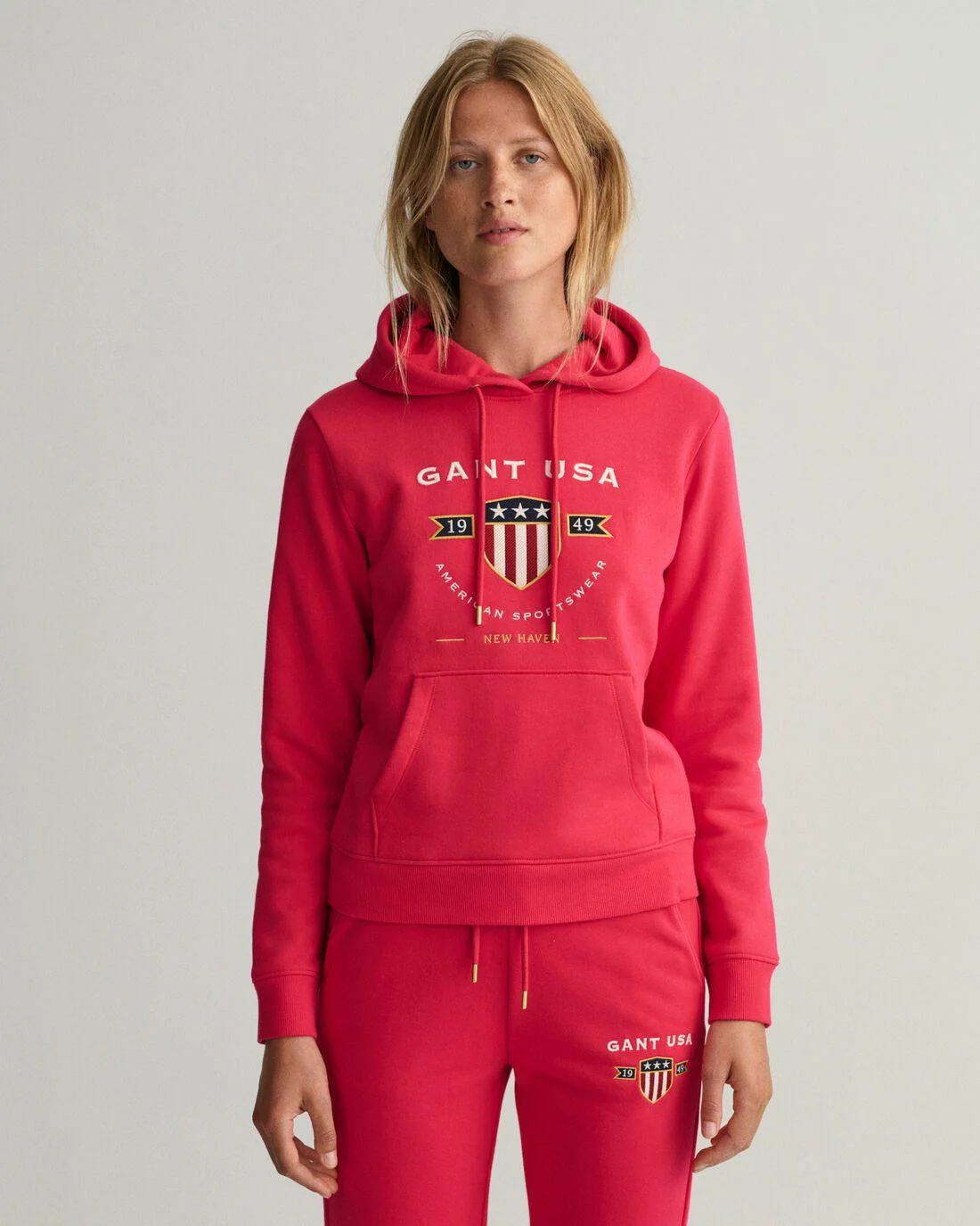 Hoodies And Sweats | Womens GANT Banner Shield Hoodie Raspberry Red