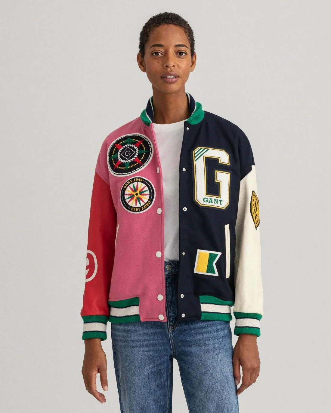 Jackets And Coats | Womens GANT Oversized Gant Varsity Jacket Rapture Rose