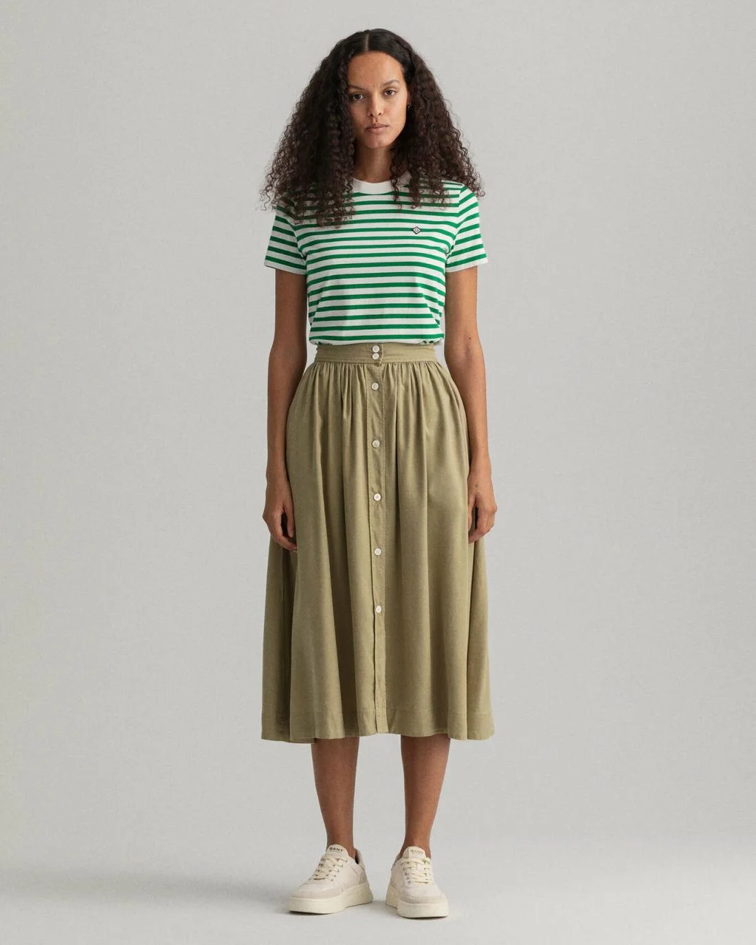 Shorts And Skirts | Womens GANT Pure Prep Lyocell Skirt Faded Utility