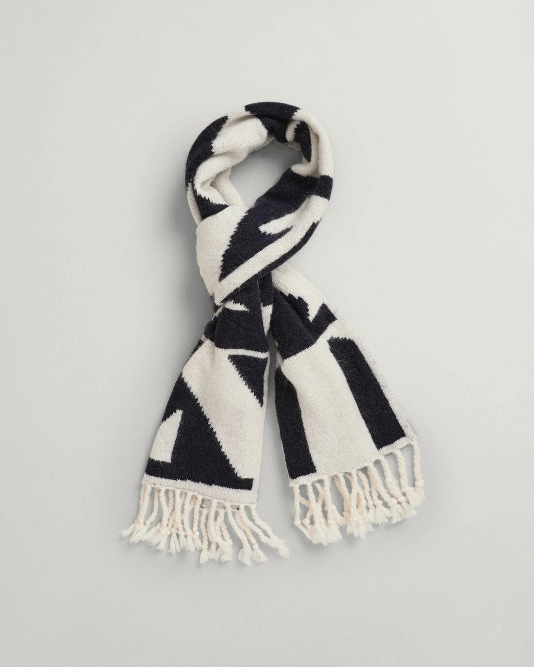 Scarves | Womens GANT Quadrat Logo Mohair Scarf Ebony Black