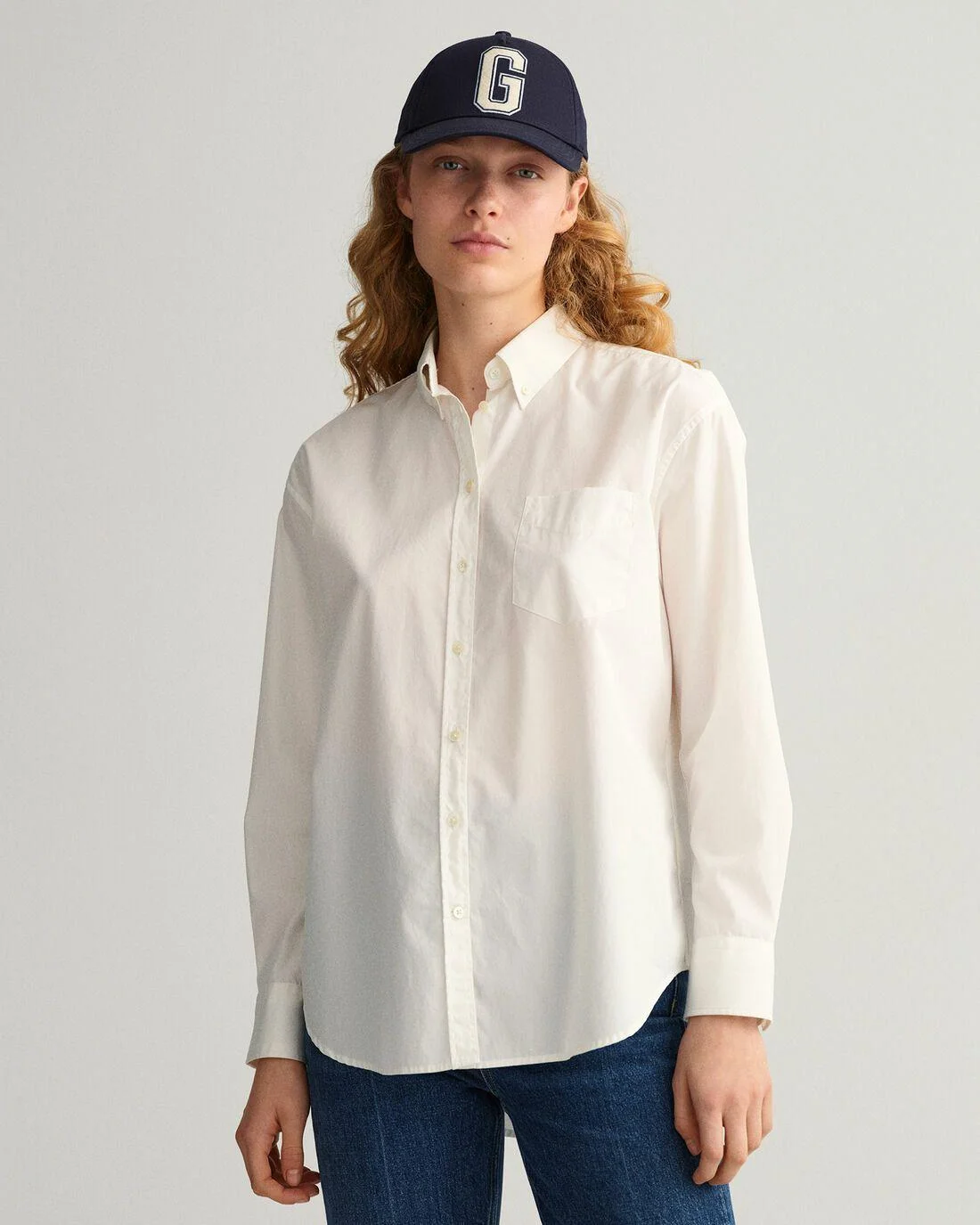 Shirts And Blouses | Womens GANT Relaxed Fit Luxury Poplin Shirt White