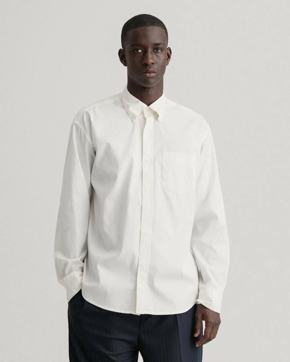 Shirts | Mens GANT Relaxed Fit Oxford Shirt Caulk White