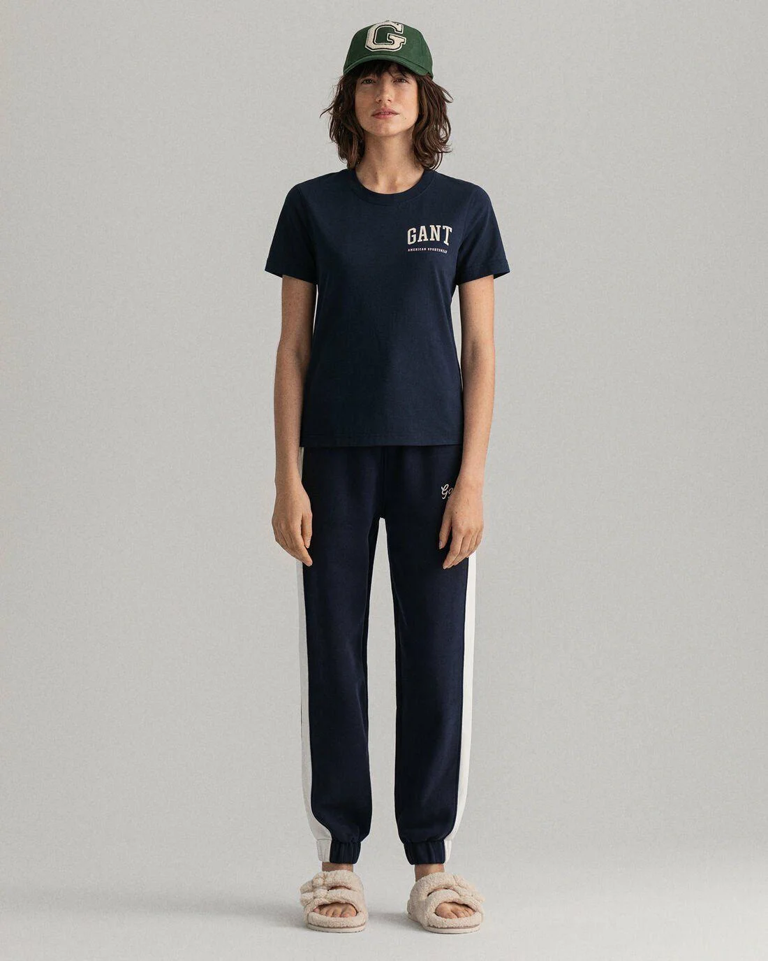 Trousers | Womens GANT Color Block Sweatpants Evening Blue