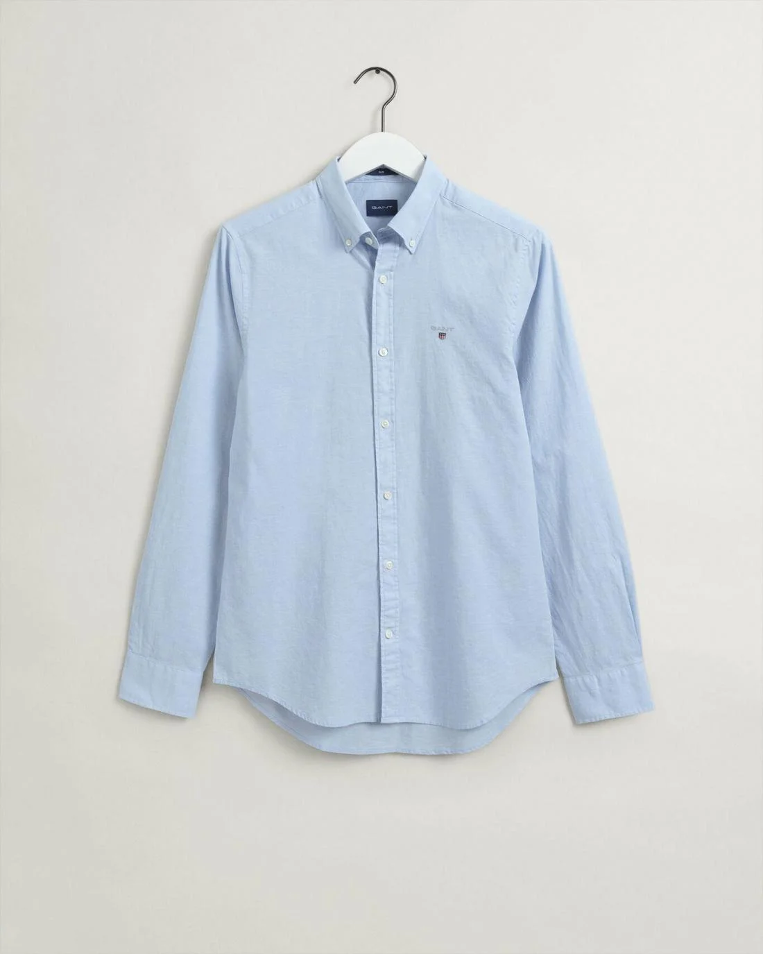 Shirts | Mens GANT Slim Fit Cotton Linen Shirt Capri Blue