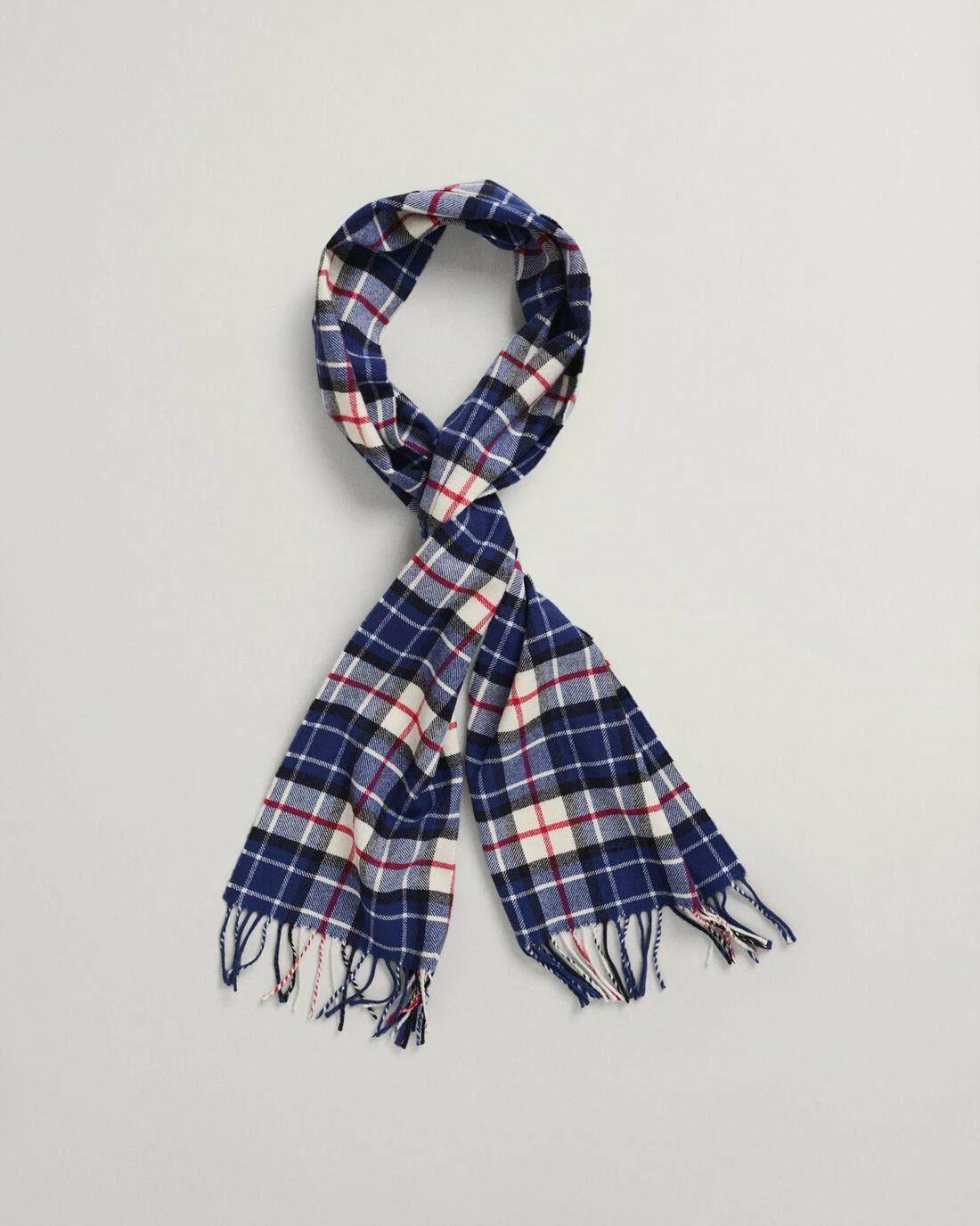 Gloves &amp; Scarves | Mens GANT Checked Wool Twill Scarf Deep Blue