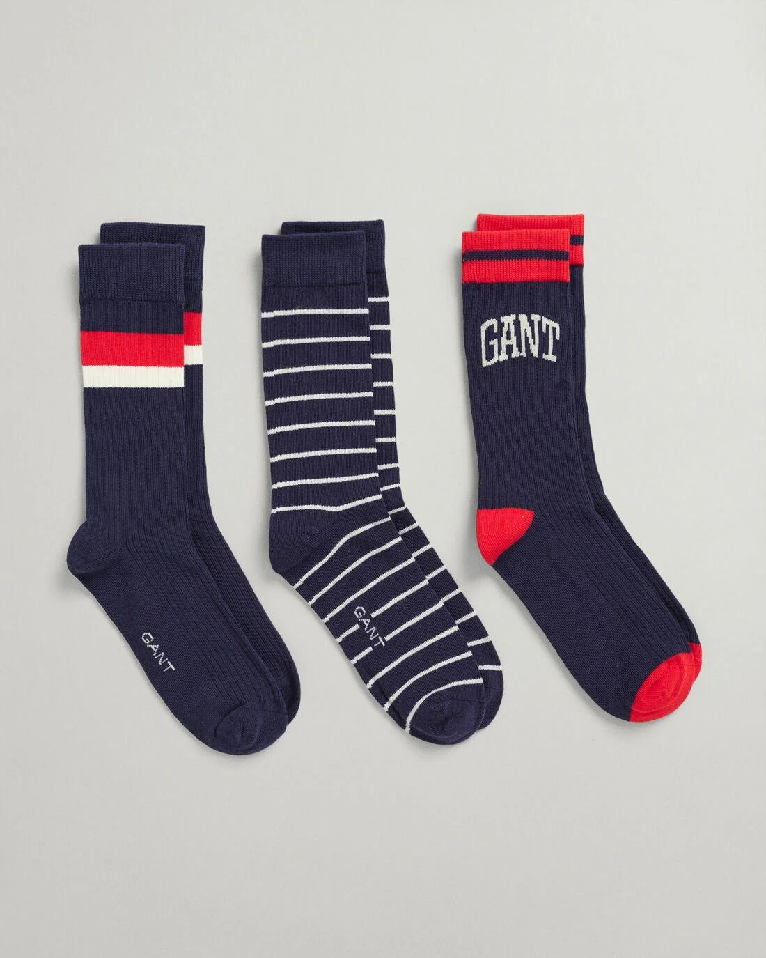 Socks | Womens GANT 3-Pack Socks Classic Blue