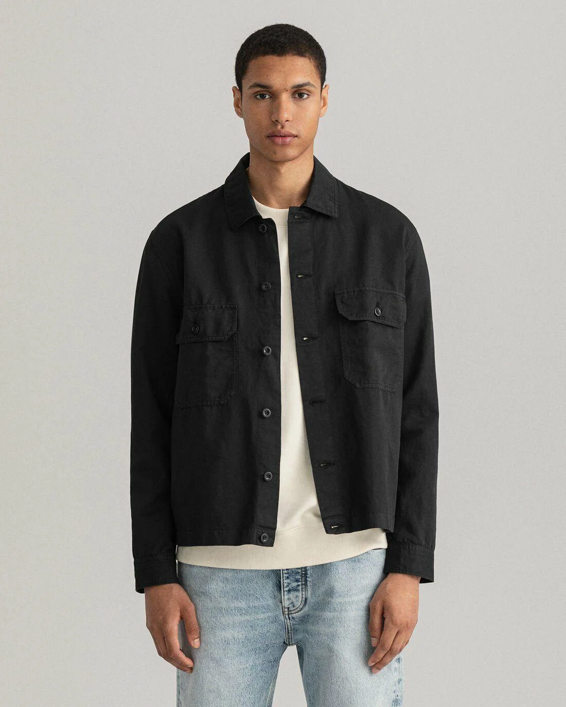 Shirts | Mens GANT Garment-Dyed Overshirt Black