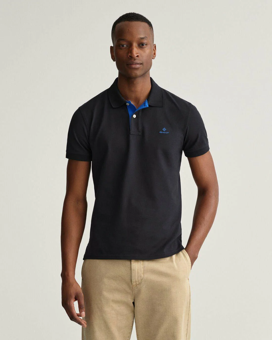 Polo Shirts | Mens GANT Contrast Collar Piqué Rugger Black