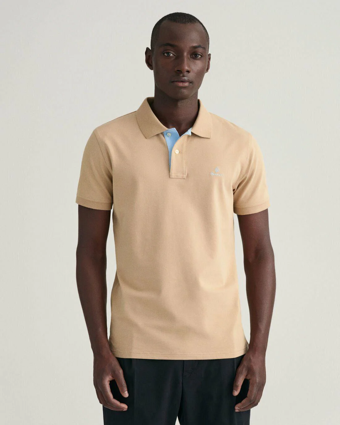 Polo Shirts | Mens GANT Contrast Collar Piqué Rugger Hazelwood Beige