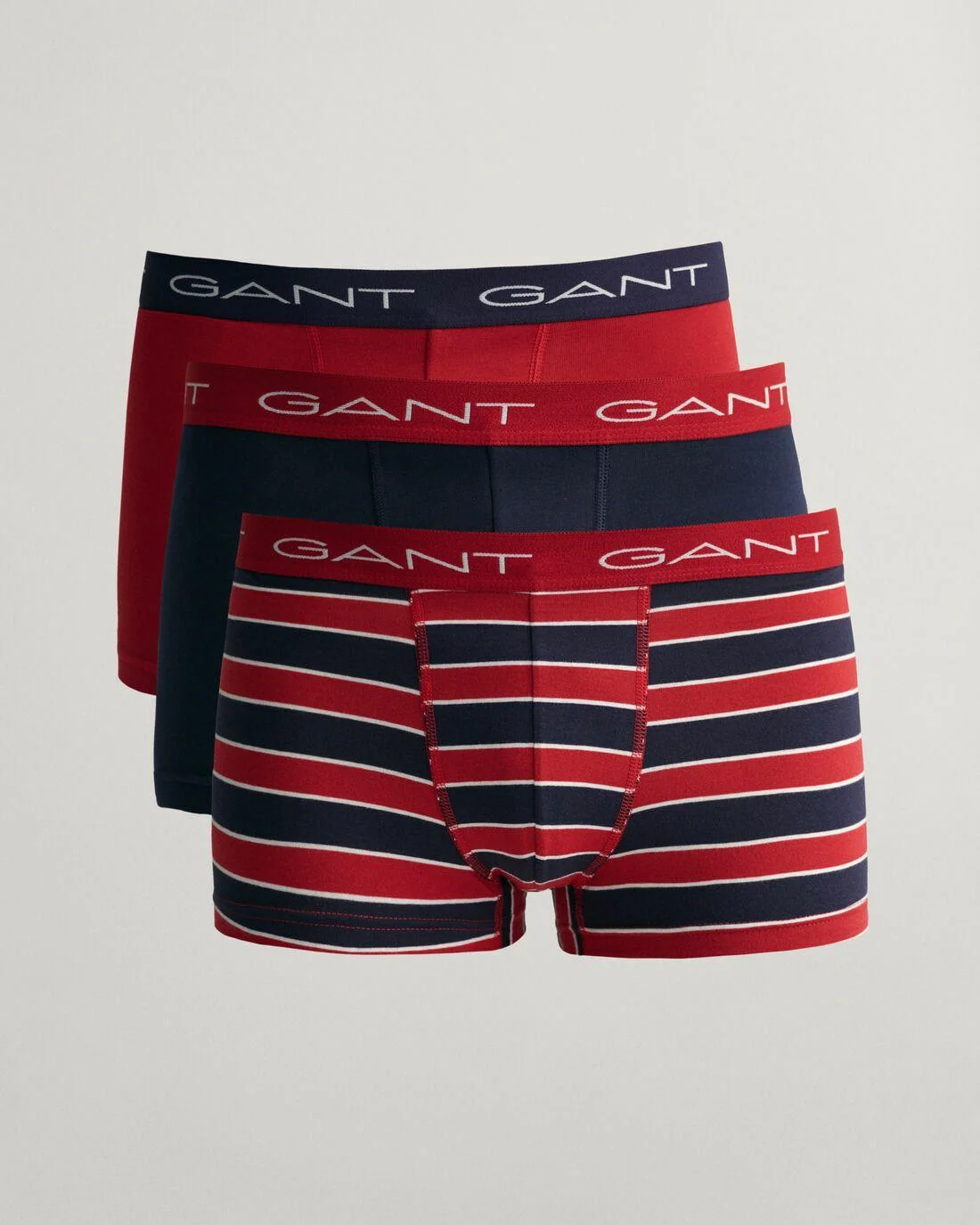 Underwear | Mens GANT 3-Pack Block Stripe Trunks Dusty Rose