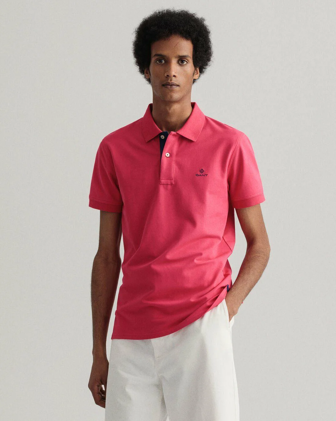 Polo Shirts | Mens GANT Contrast Collar Piqué Rugger Sunset Pink