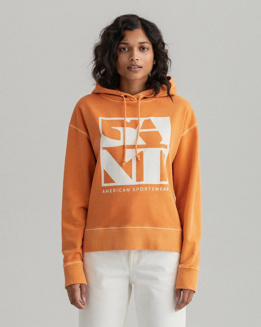 Hoodies And Sweats | Womens GANT Quadrat Logo Hoodie Russet Orange