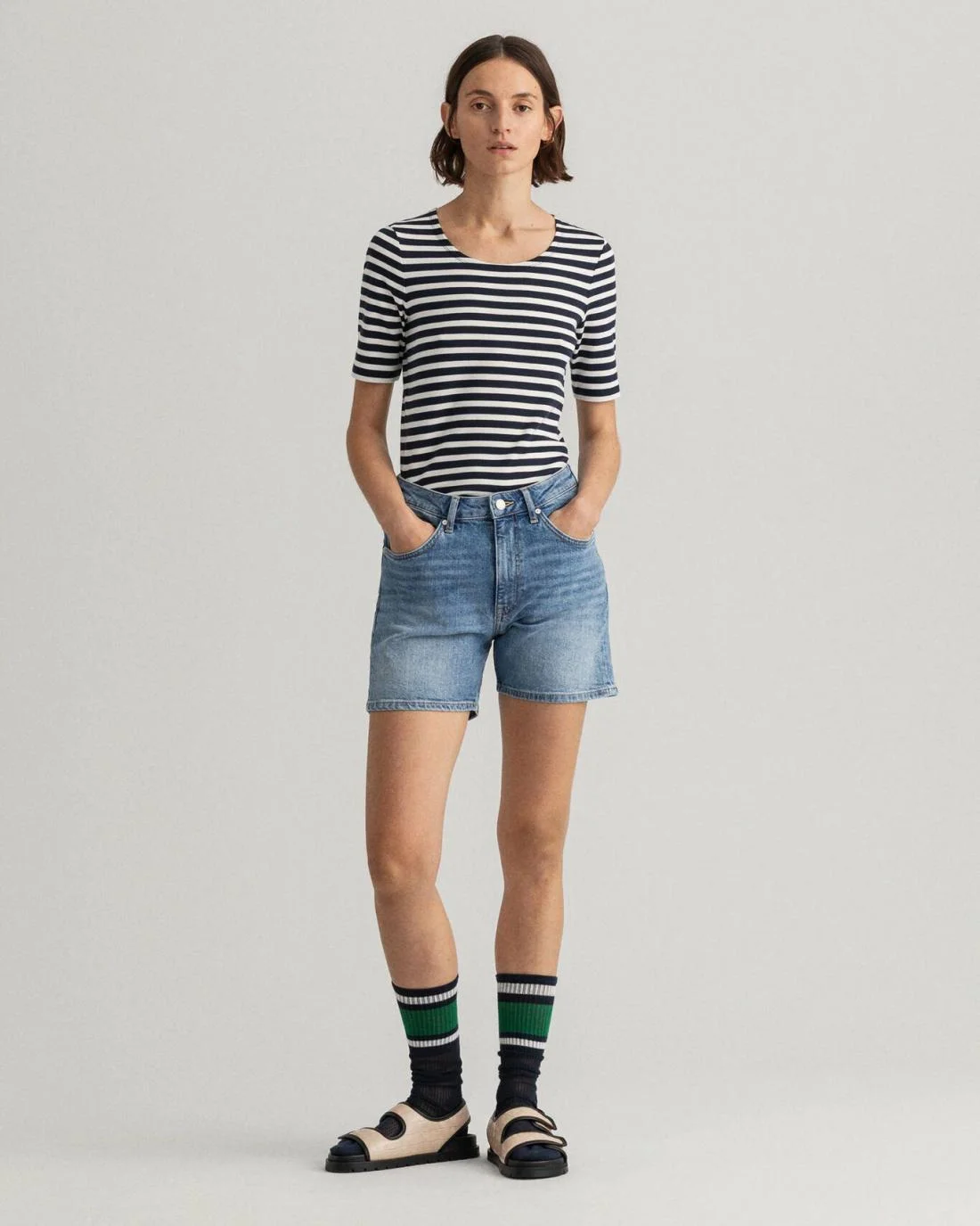 Shorts And Skirts | Womens GANT Denim Shorts Semi Light Blue Broken In