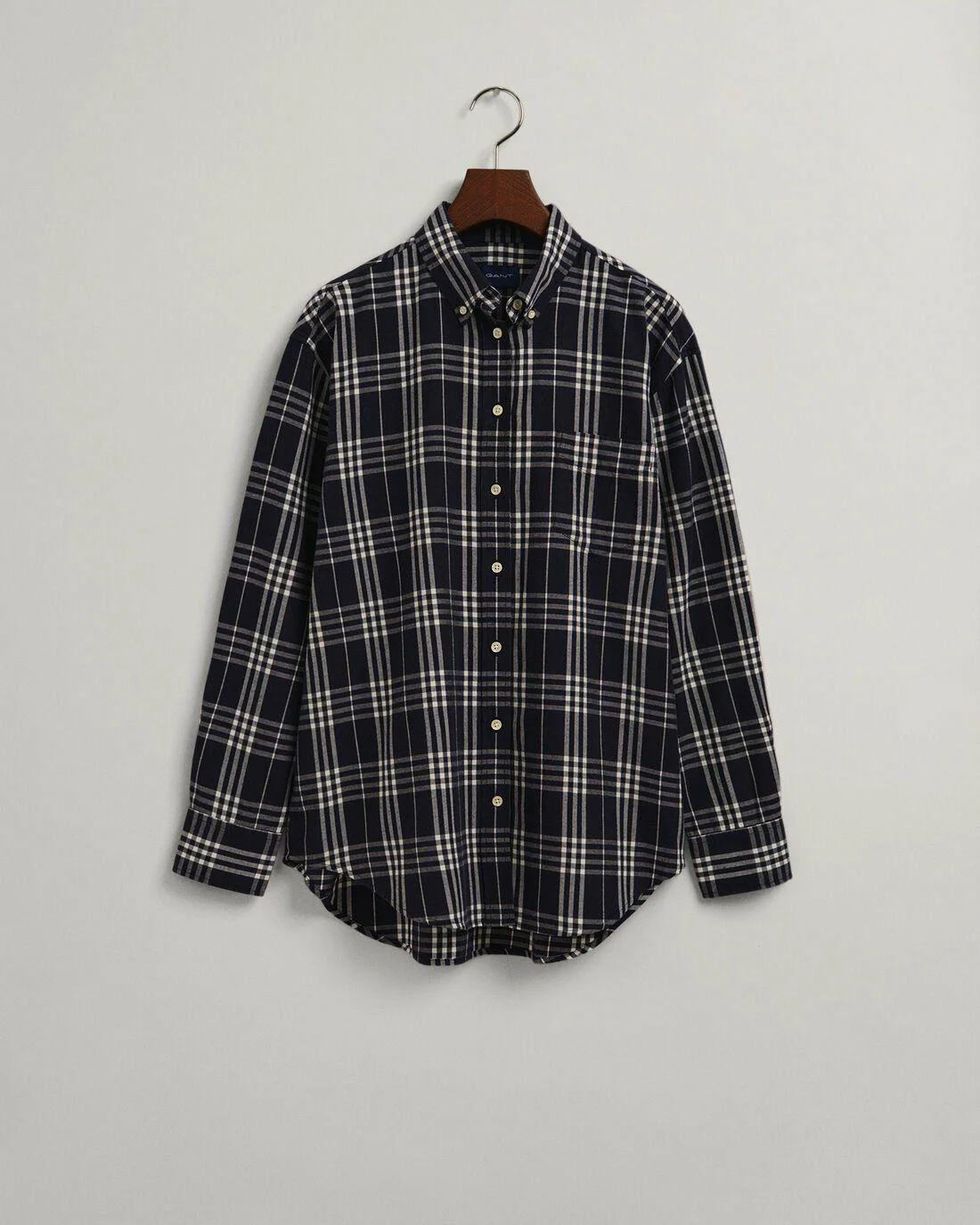 Shirts And Blouses | Womens GANT Relaxed Fit Check Flannel Shirt Evening Blue