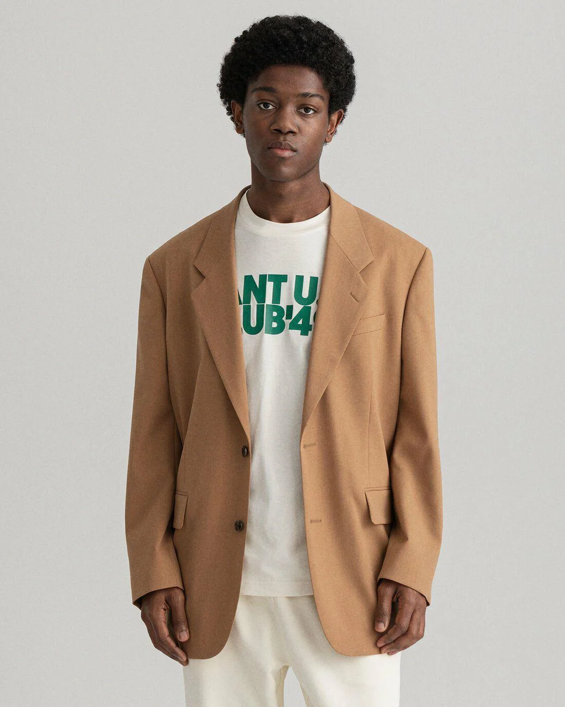 Blazers | Mens GANT Oversized Blazer Hazelwood Beige