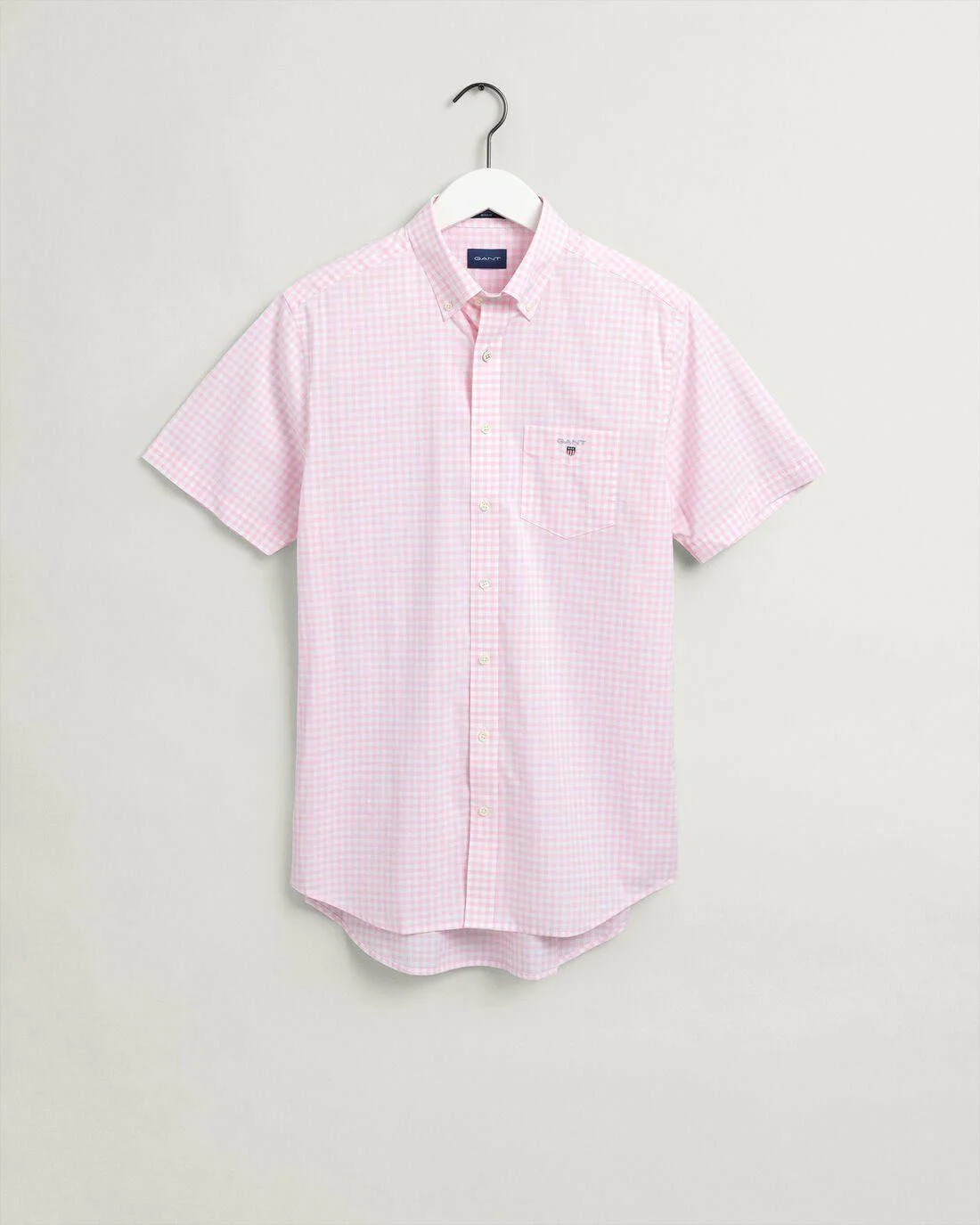 Shirts | Mens GANT Regular Fit Broadcloth Gingham Short Sleeve Shirt California Pink