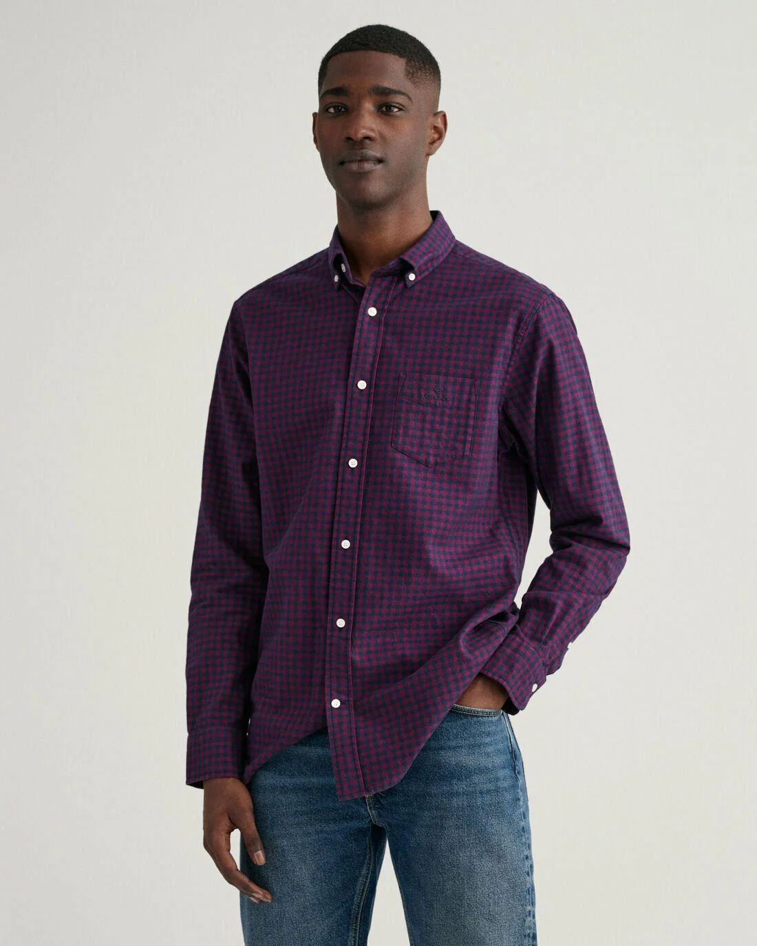 Shirts | Mens GANT Regular Fit Jaspe Gingham Shirt Plumped Red