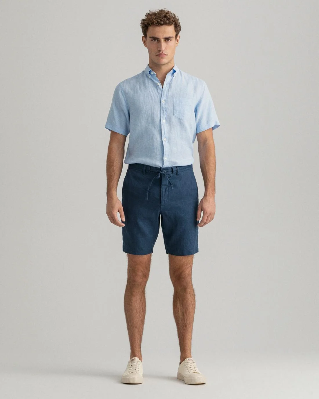 Shorts | Mens GANT Relaxed Fit Linen Drawstring Shorts Insignia Blue