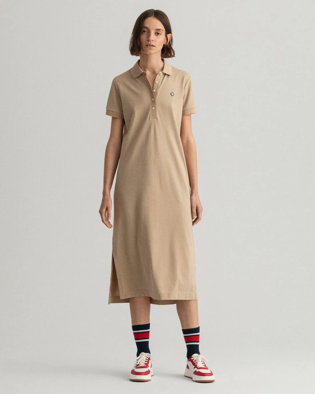 Dresses | Womens GANT Piqué Polo Dress Dark Khaki