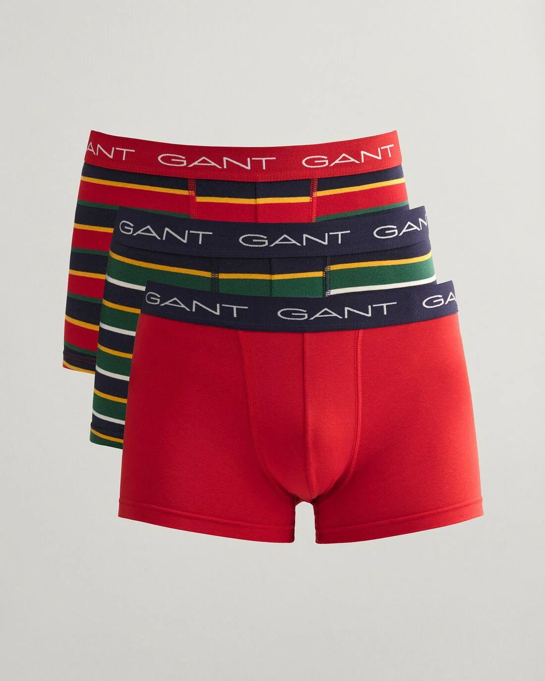 Underwear | Mens GANT 3-Pack Stripe Trunks Equestrian Red