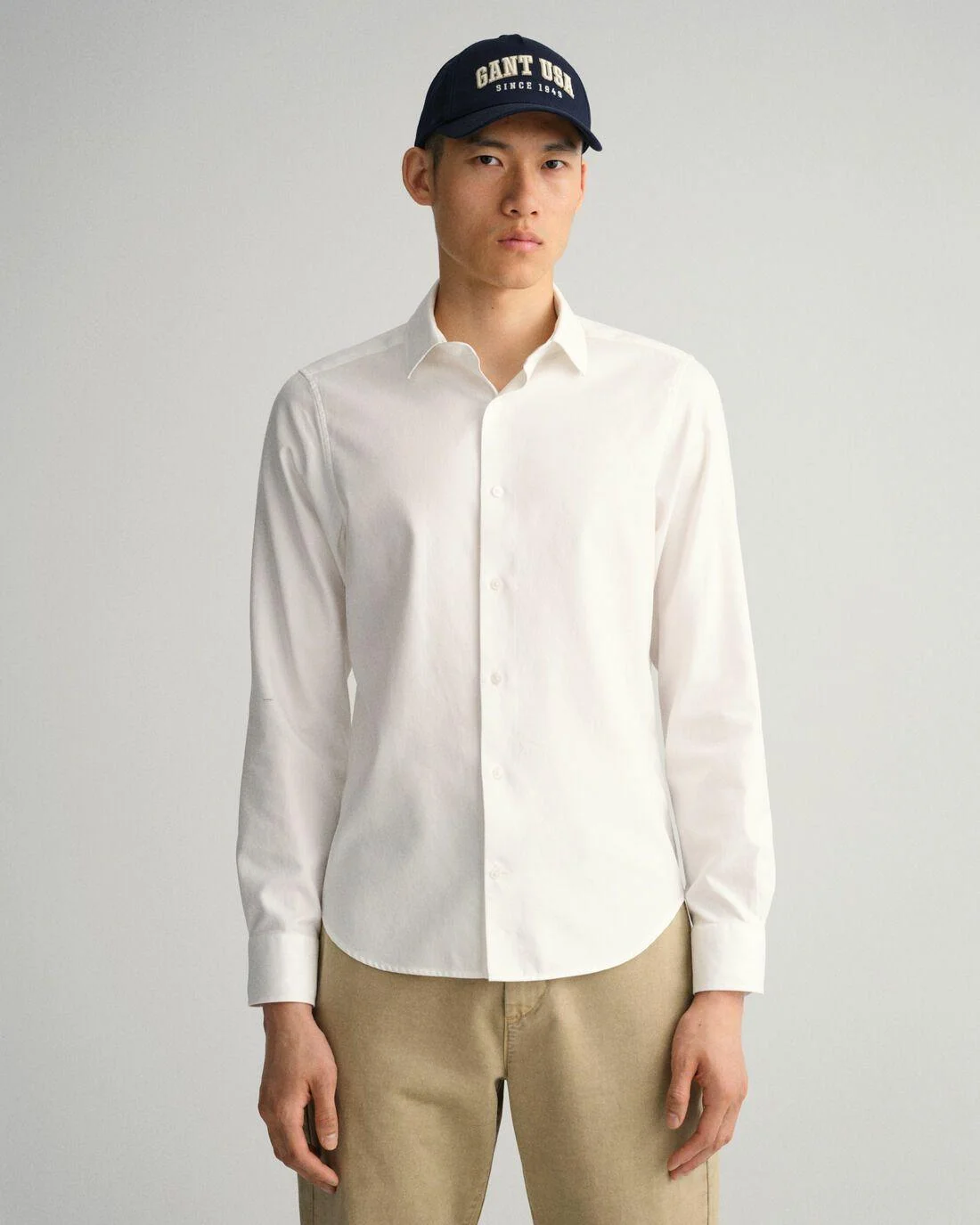 Shirts | Mens GANT Slim Fit Solid Twill Shirt White