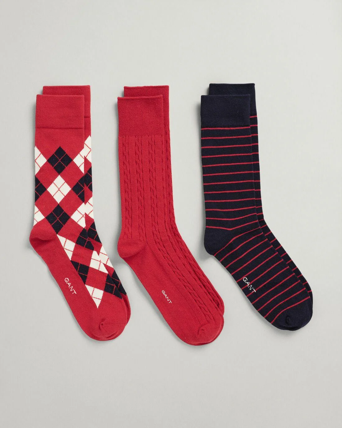 Socks | Mens GANT 3-Pack Argyle Socks Dusty Rose