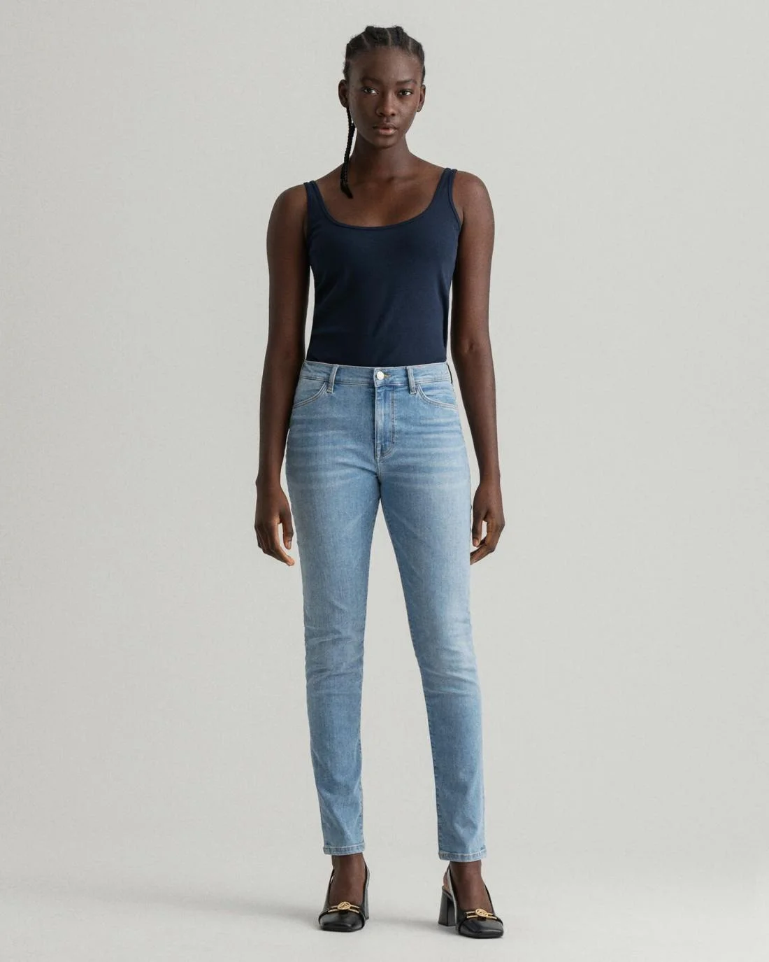 Jeans | Womens GANT Nella Skinny Indigo Travel Jeans Semi Light Blue Vintage