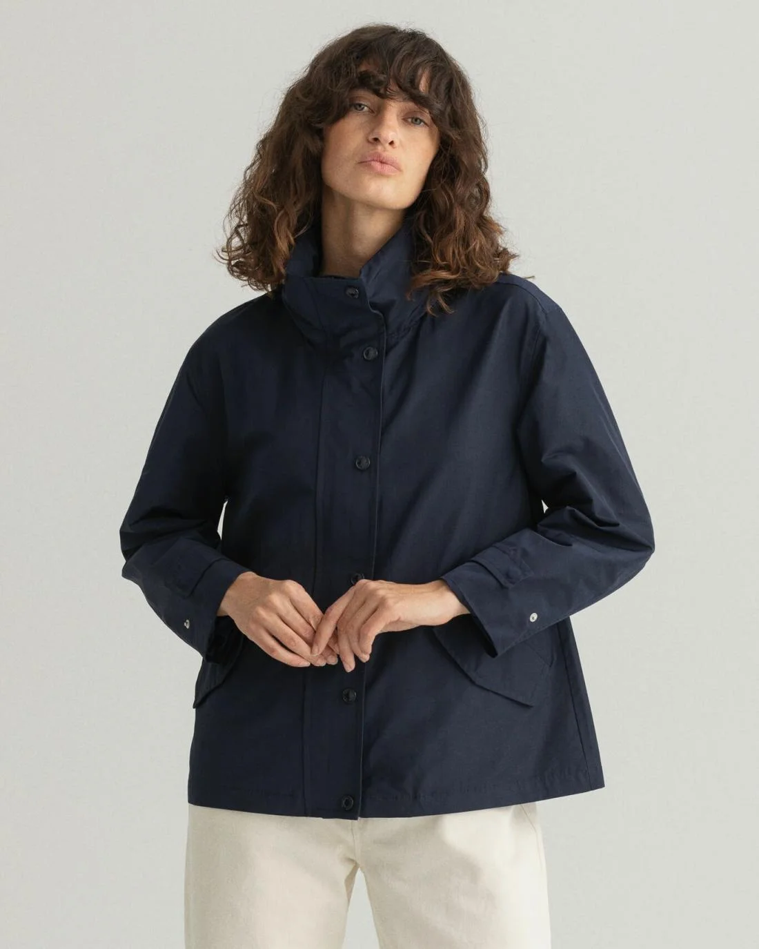 Jackets And Coats | Womens GANT Short Wind Jacket Evening Blue