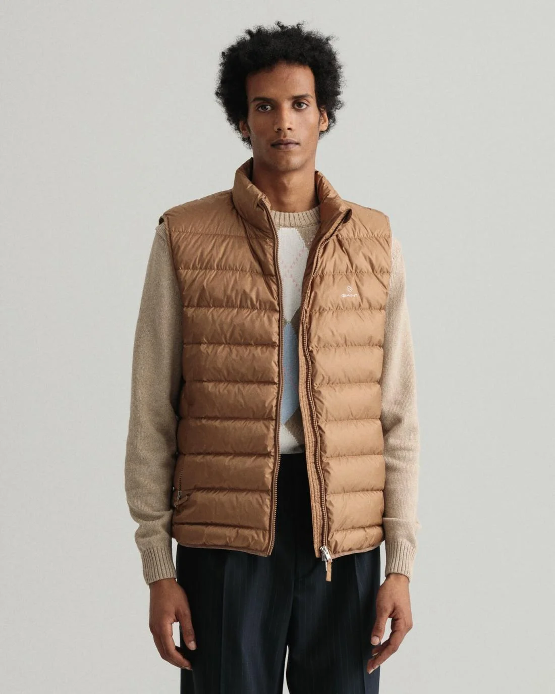 Jackets And Coats | Mens GANT Light Down Gilet Roasted Walnut