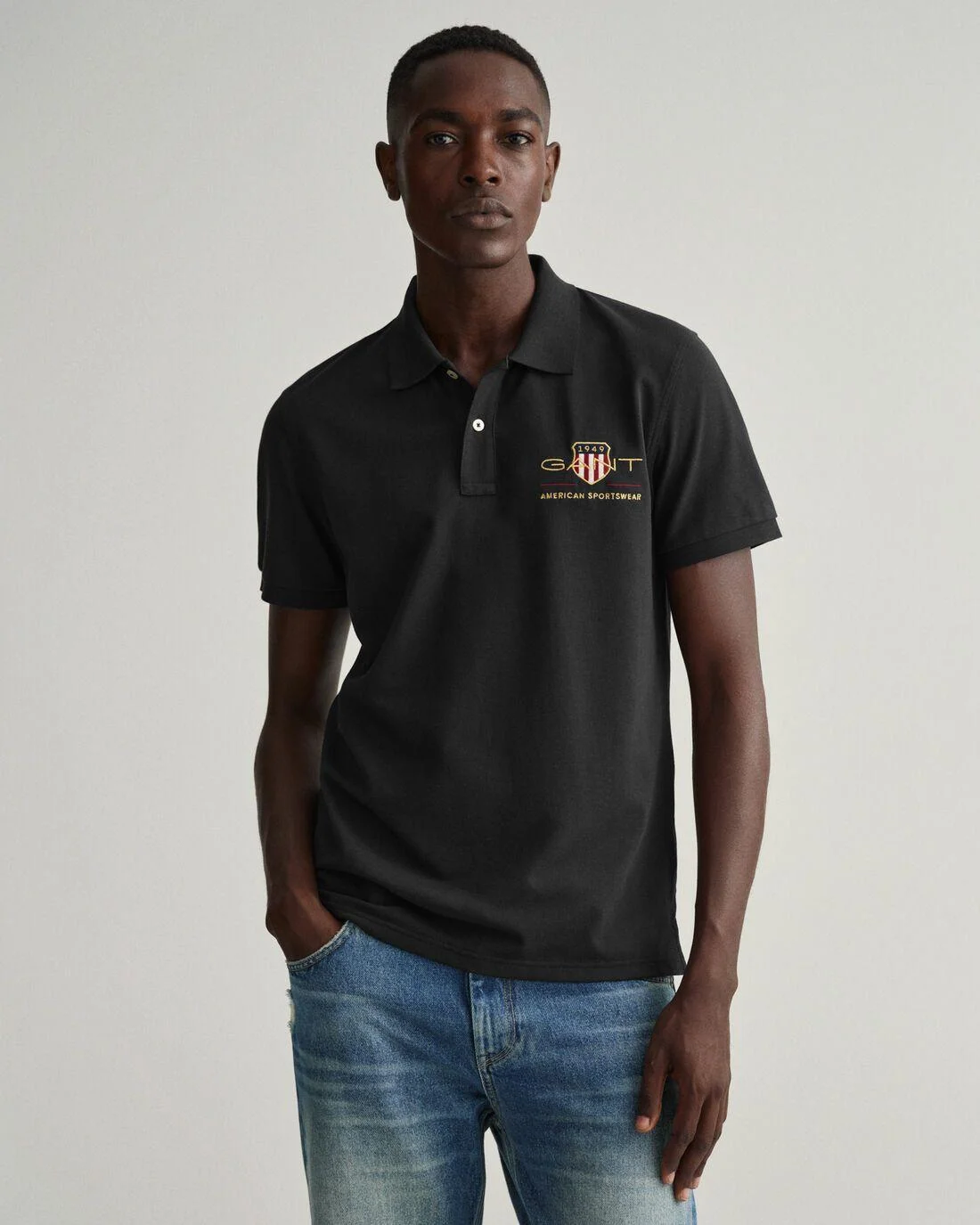 Polo Shirts | Mens GANT Archive Shield Piqué Polo Shirt Black