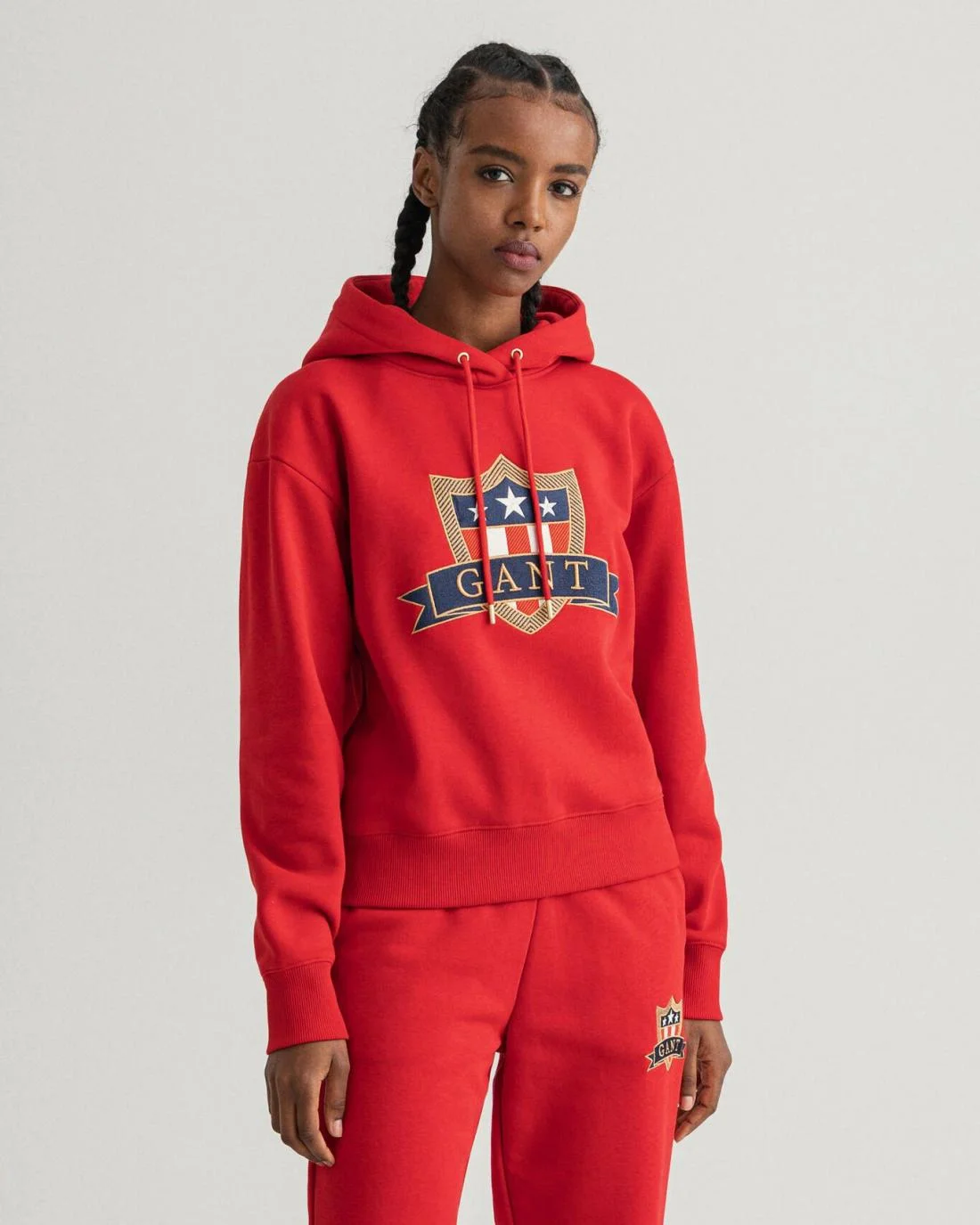 Hoodies And Sweats | Womens GANT Banner Shield Hoodie Equestrian Red