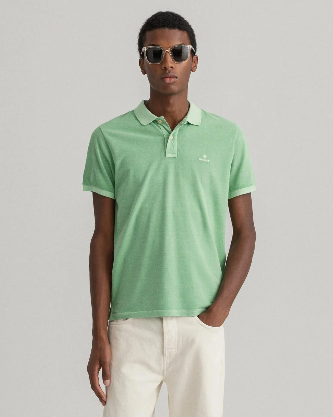 Polo Shirts | Mens GANT Sunfaded Piqué Polo Shirt Absinthe Green