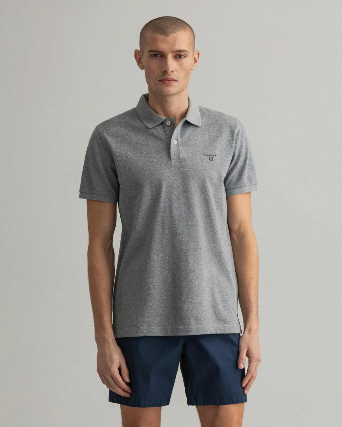 Polo Shirts | Mens GANT Piqué Polo Shirt Grey Melange