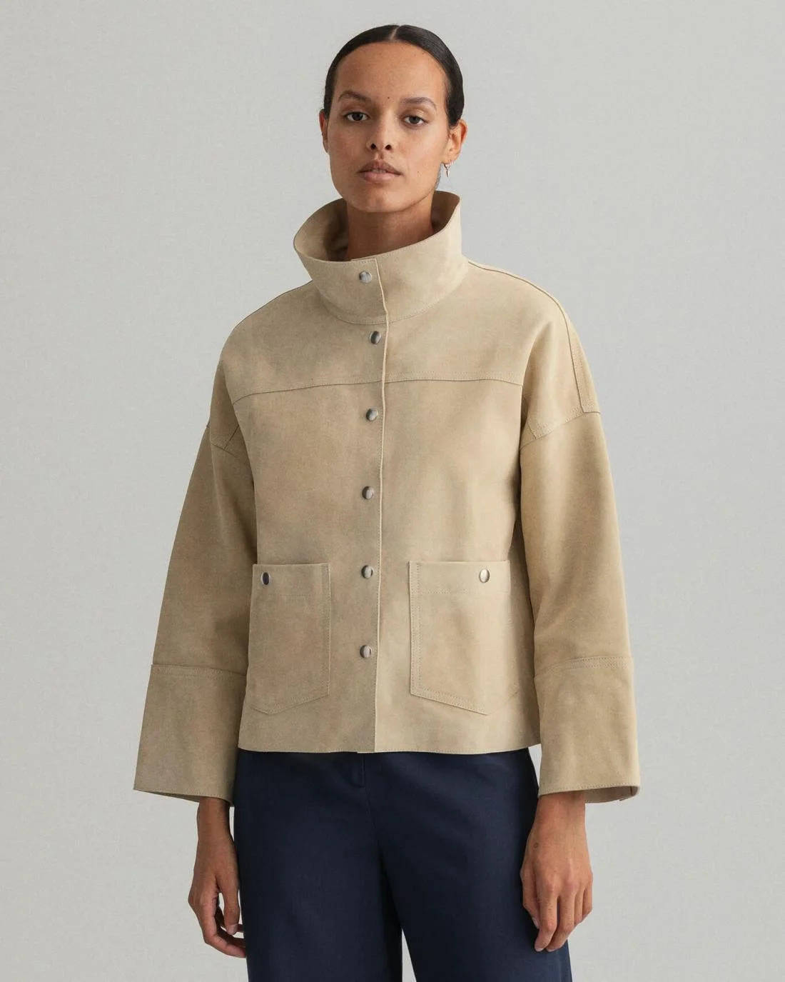 Jackets And Coats | Womens GANT Suede Cropped Jacket Desert Beige