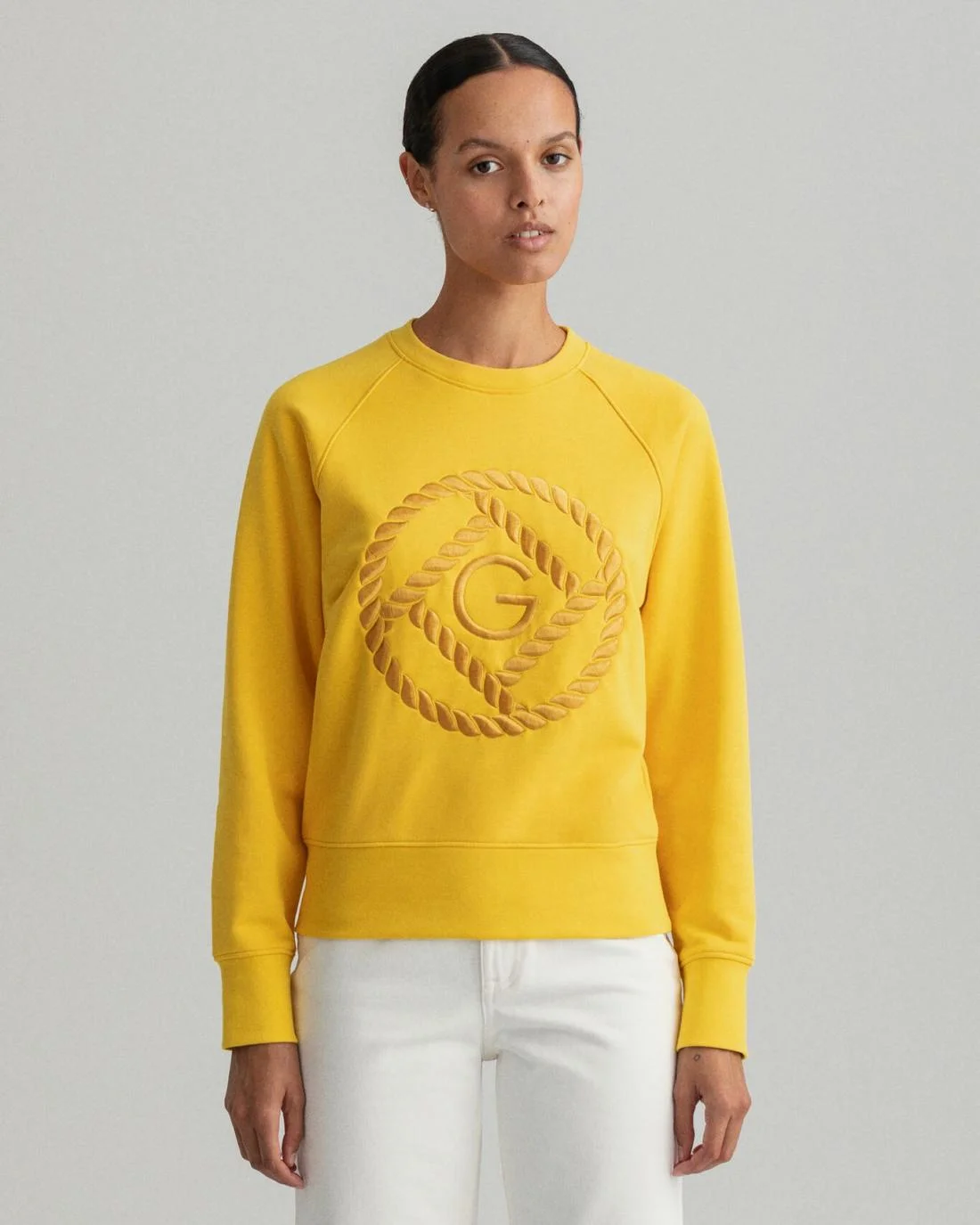 Hoodies And Sweats | Womens GANT Rope Icon Crew Neck Sweatshirt Solar Power