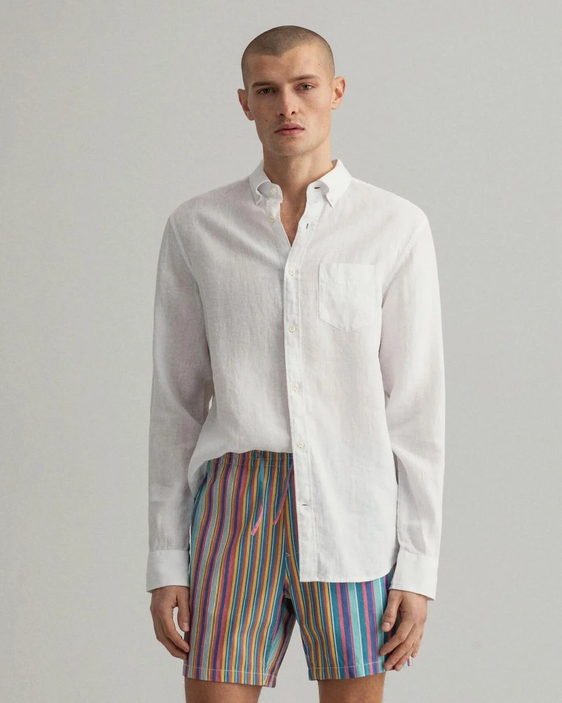 Shirts | Mens GANT Regular Fit Linen Shirt White