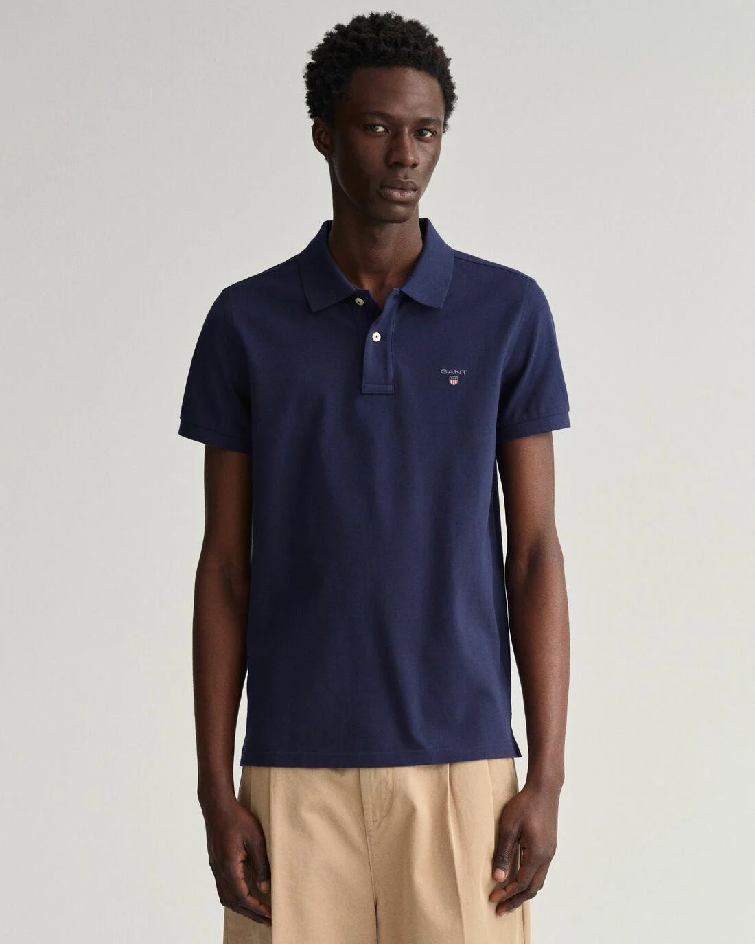 Polo Shirts | Mens GANT Original Slim Fit Piqué Polo Shirt Evening Blue