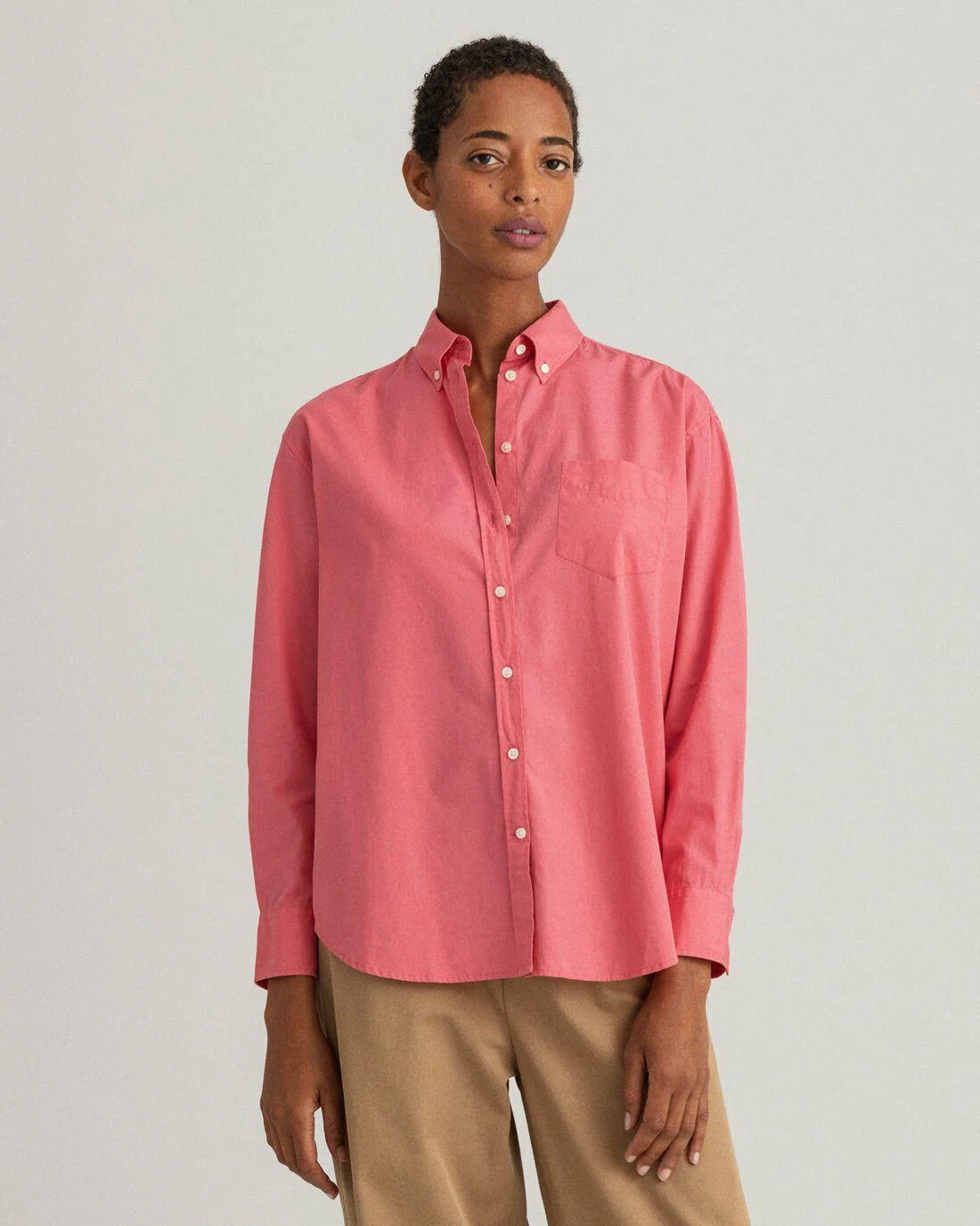 Shirts And Blouses | Womens GANT Relaxed Fit Luxury Poplin Shirt Rapture Rose