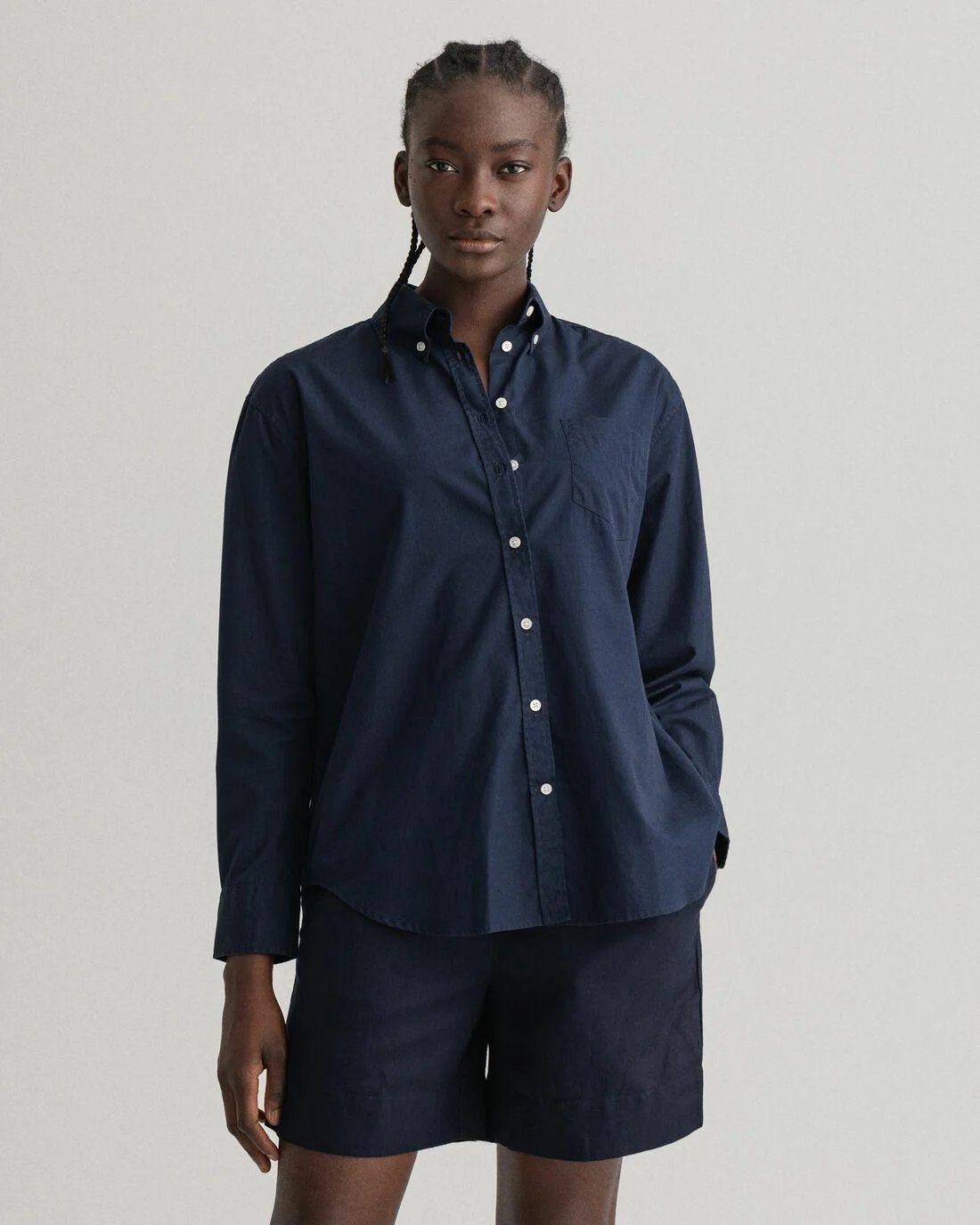 Shirts And Blouses | Womens GANT Relaxed Fit Luxury Poplin Shirt Evening Blue