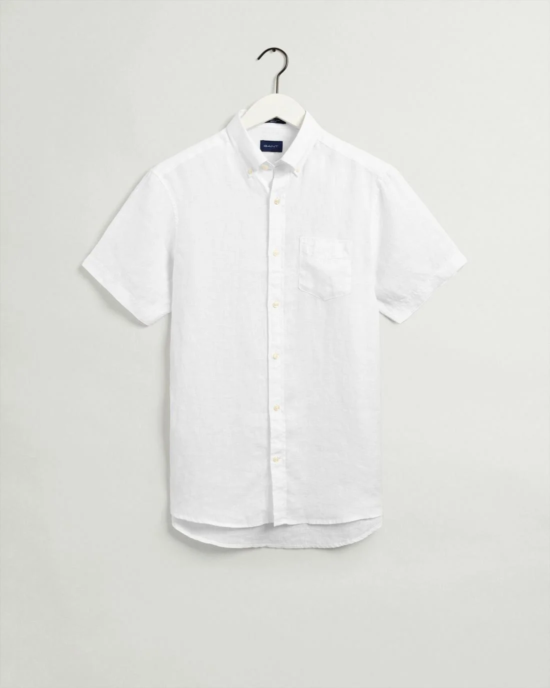 Shirts | Mens GANT Regular Fit Linen Short Sleeve Shirt White