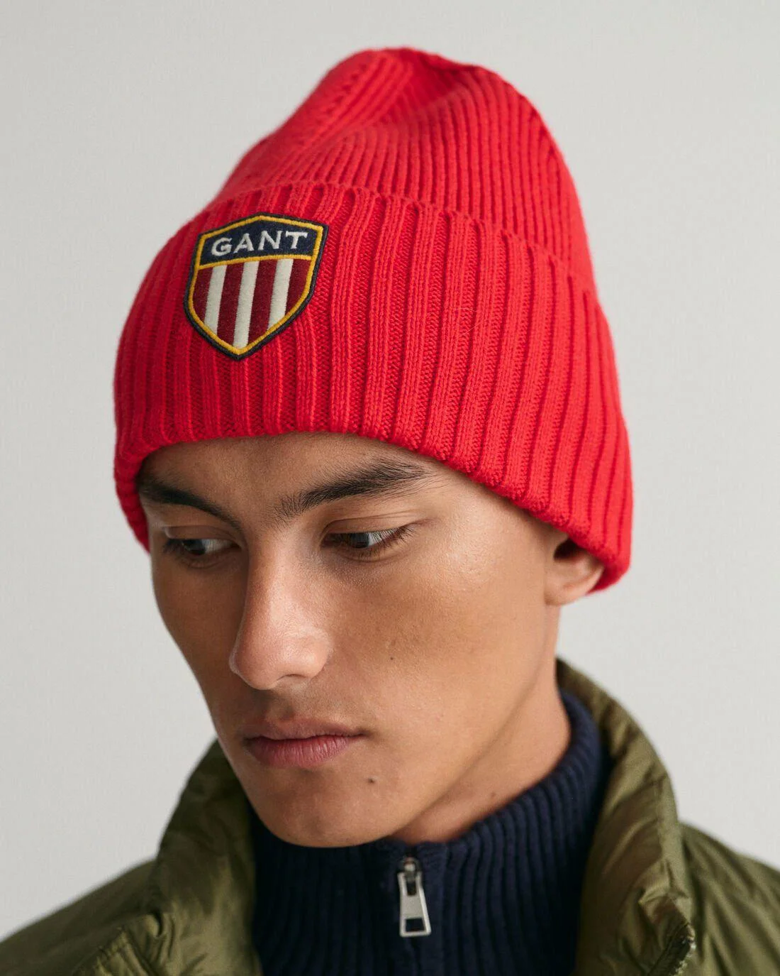 Caps And Hats | Mens GANT Banner Shield Beanie Equestrian Red