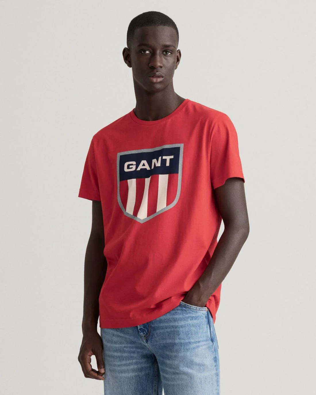 T-Shirts | Mens GANT Retro Shield T-Shirt Bright Red