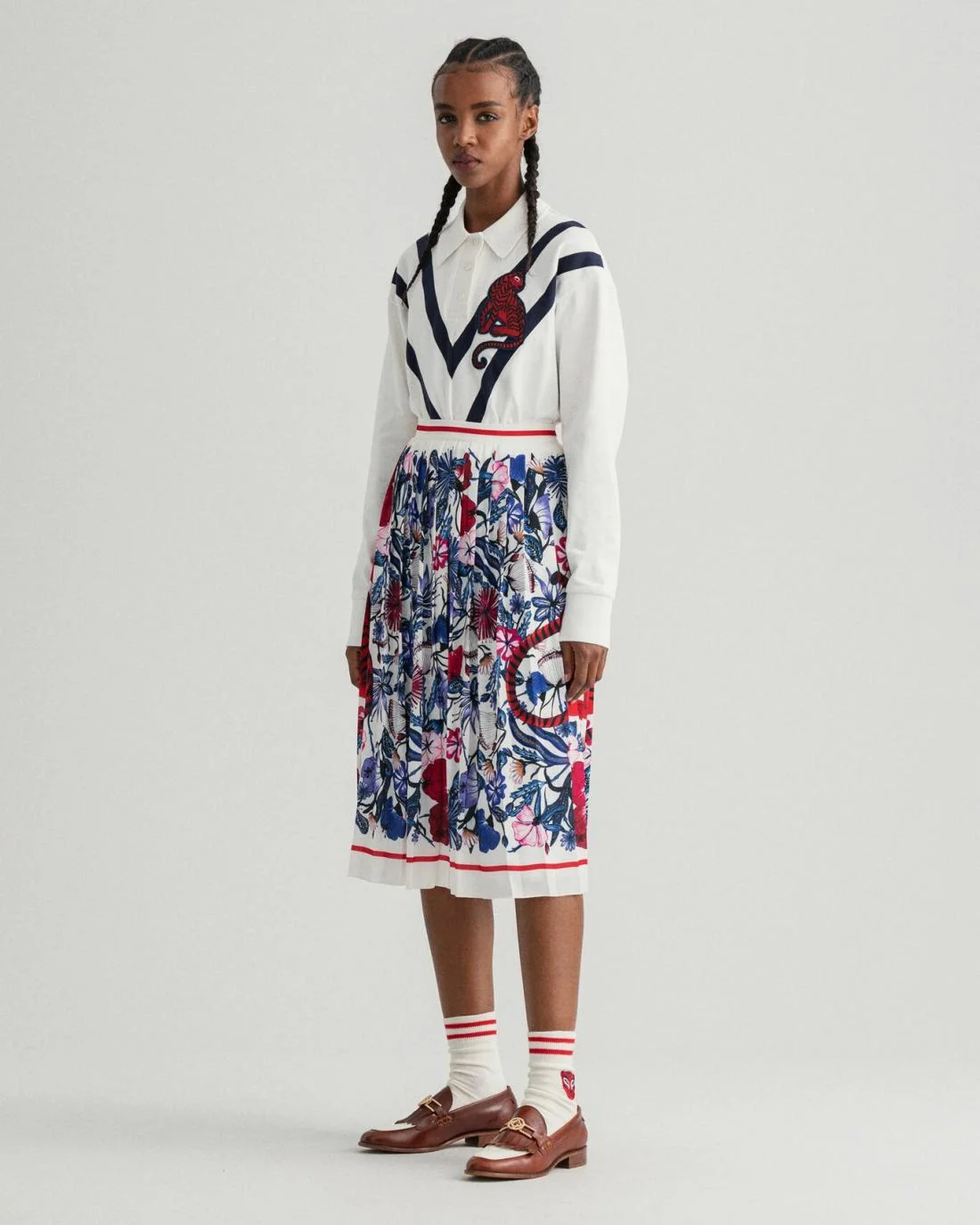 Shorts And Skirts | Womens GANT Tiger Floral Pleated Skirt Eggshell