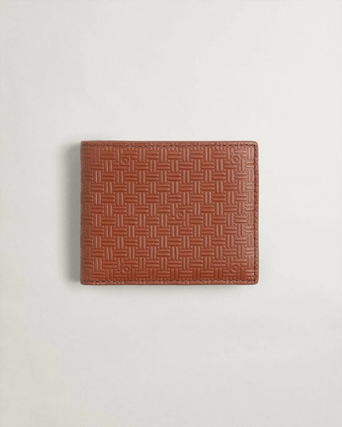 Wallets | Mens GANT Signature Weave Leather Wallet Clay Brown