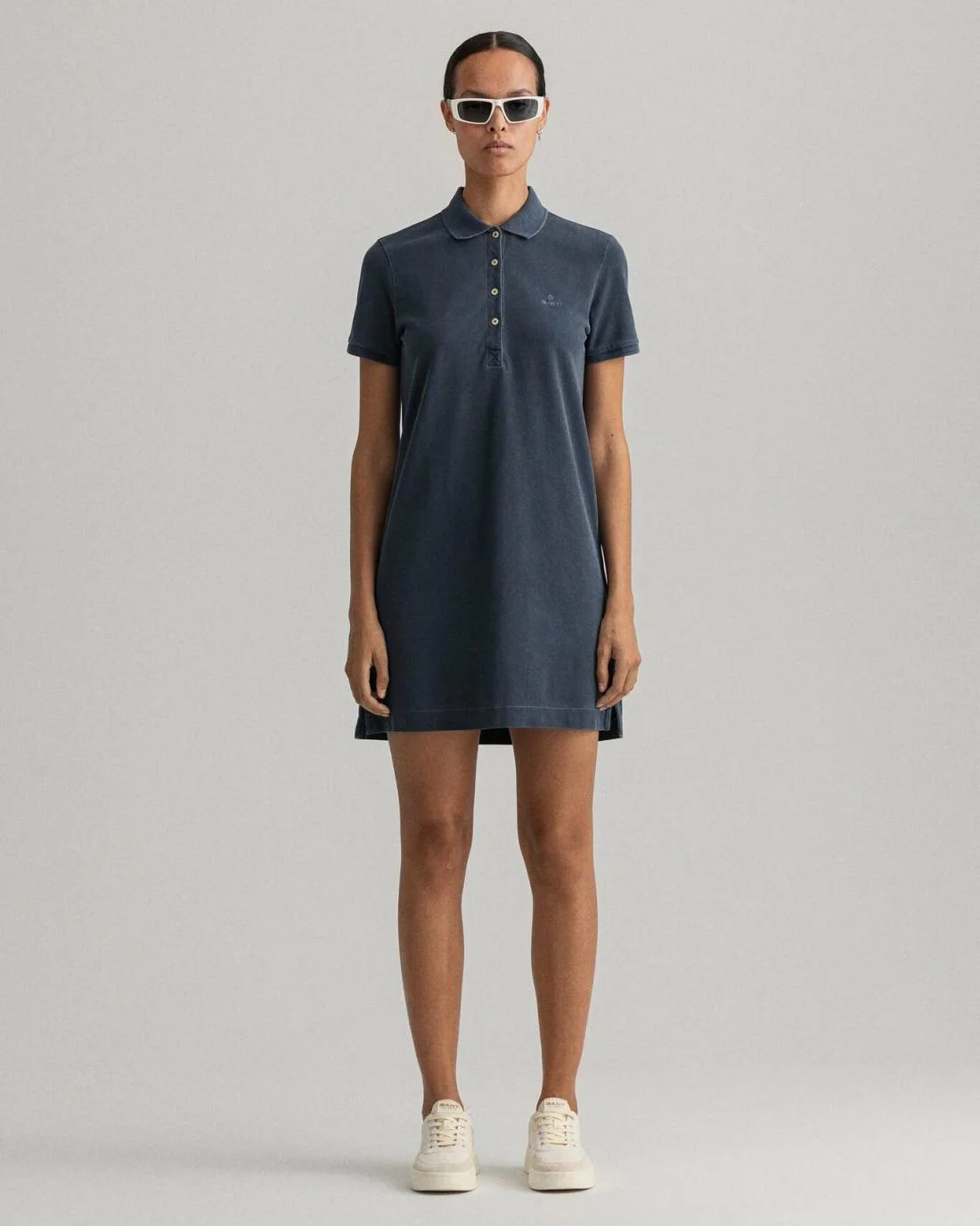 Dresses | Womens GANT Sunfaded Piqué Polo Dress Evening Blue