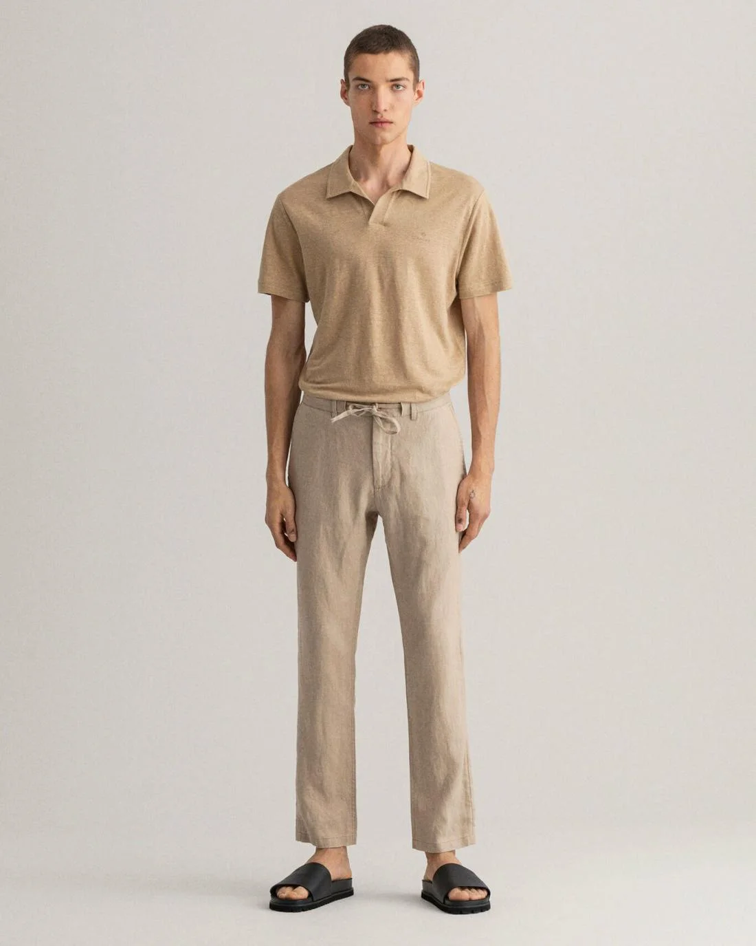 Chinos | Mens GANT Relaxed Fit Linen Drawstring Pants Dry Sand