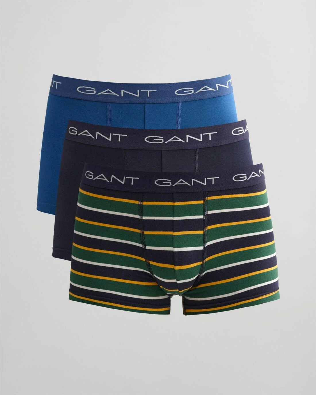 Underwear | Mens GANT 3-Pack Stripe Trunks Evening Blue