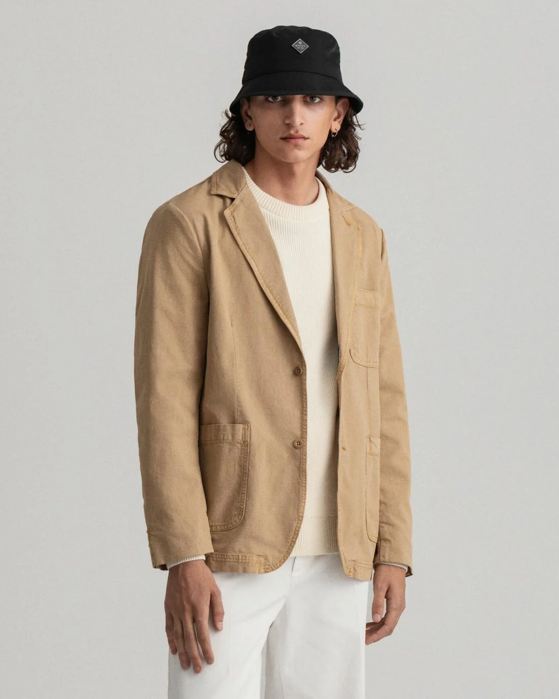 Blazers | Mens GANT Lightweight Canvas Blazer Dark Khaki