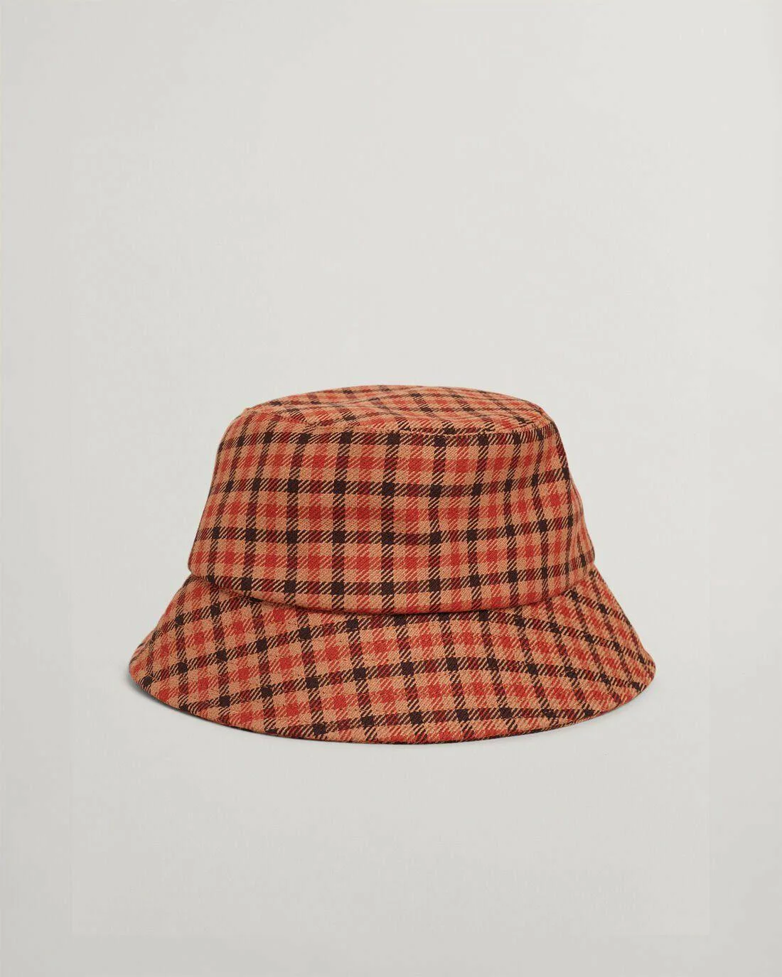 Hats | Womens GANT Check Bucket Hat Golden Orange