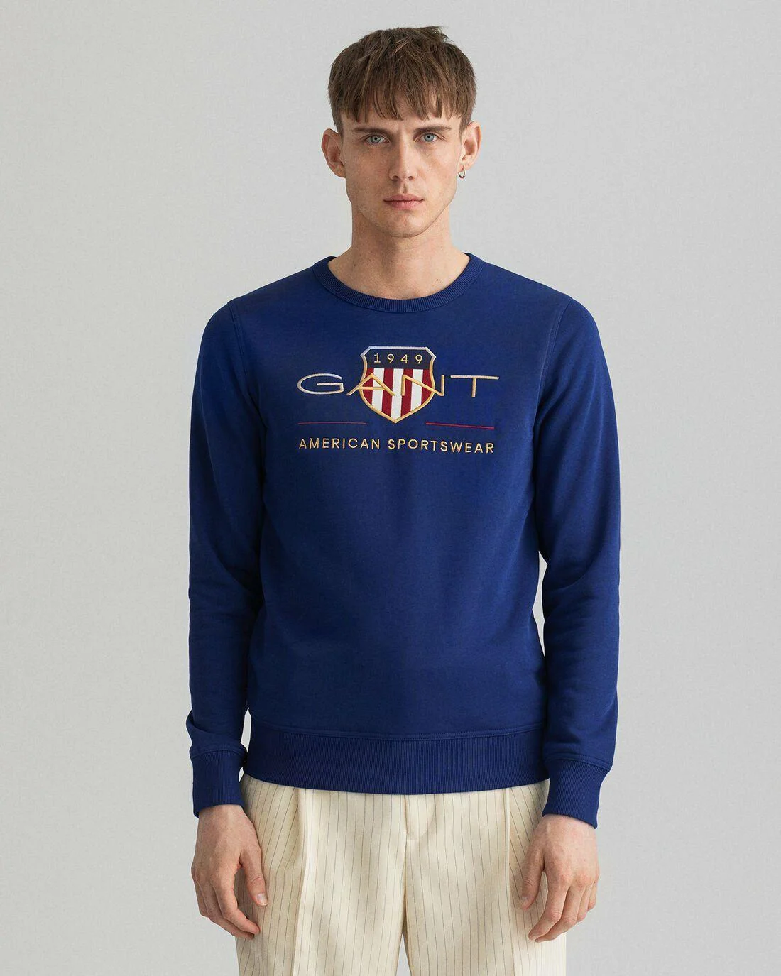 Hoodies And Sweats | Mens GANT Archive Shield Crew Neck Sweatshirt Beacon Blue